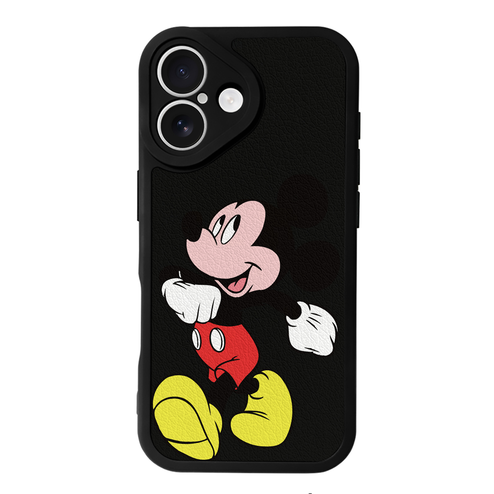 （画像用） ミッキーマウス Mickey Mouse 【iPhone 16シリーズ対応】シリコンスマホケース（レザー調） 材質：シリコン